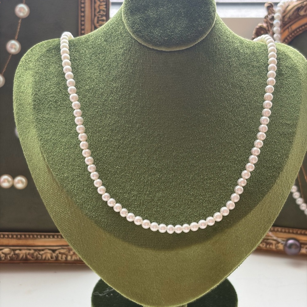 Moving Sale 🌟 Mini Pearl Necklace – 3.7mm and Up| 925 Silver Clasp